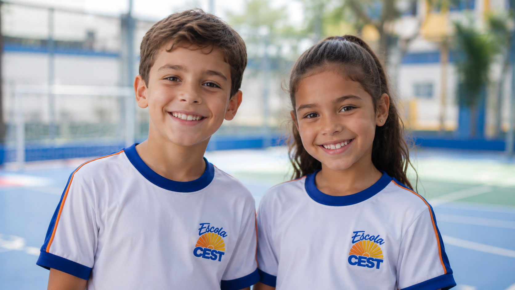 Alunos da Escola CEST na quadra