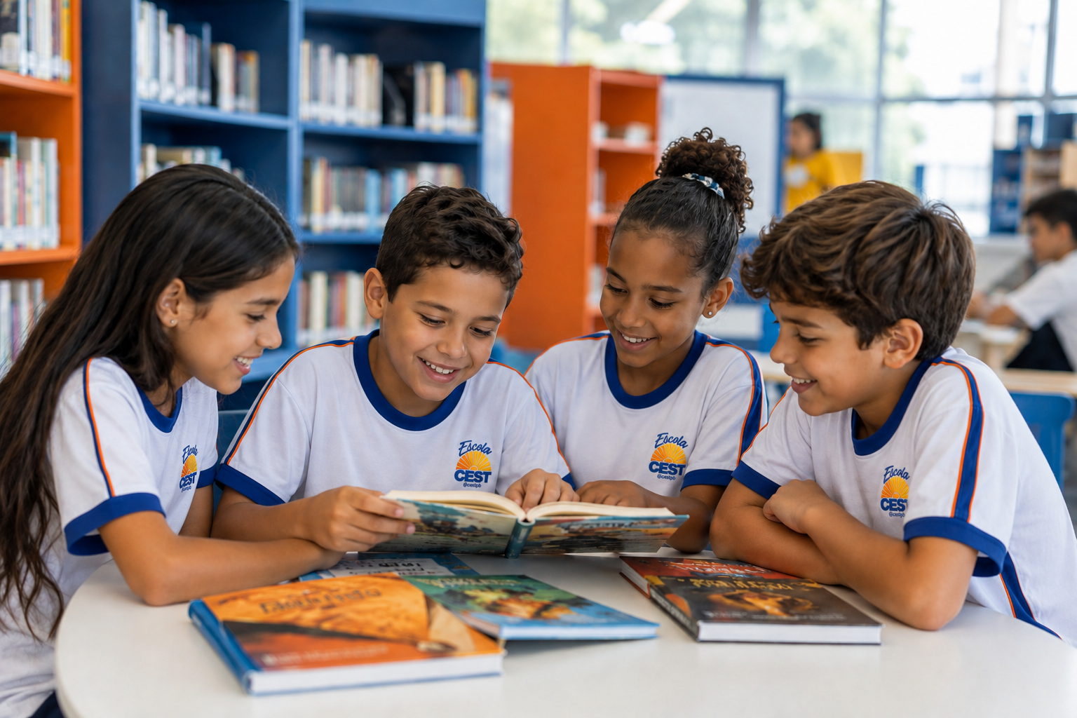 Alunos CEST em momento de leitura